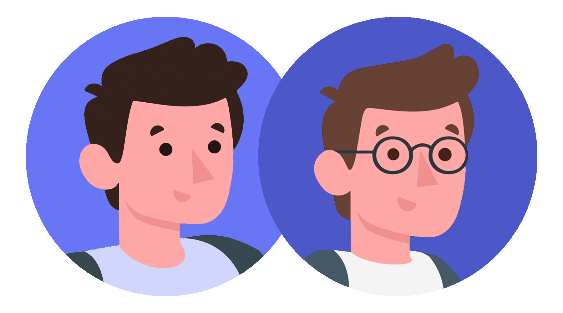 Digital icons of the co-founders of Henson & Eames, Joe Henson & Jack Eames